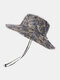 Men Polyester Cotton Camouflage Pattern Outdoor Sunshade Breathable Bucket Hat - Khaki