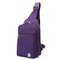 Women Nylon Solid Chest Bag Casual Sport Crossbody Bag - Purple