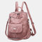 Women Casual Large Capacity Shoulder Bag Solid Backpack - Pink