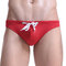 Sexy Casual Beach Solid Color Bikini Swimwear for Men - Red