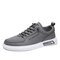 Men Breathable Ice Silk Cloth Stitching Lace Up Sport Skate Shoes - Gray
