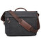 Large Capacity Canvas Business Laptop Bag Shoulder Bag Crossbody Bag For Men Women - Black