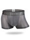 Mens Thin Ice Silk Underwear Mesh Holes Breathable Stretch U Convex Soft Boxer Briefs - Gray