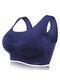 6XL Wireless Breathable Soft Yoga Sports Thin High Elastic Plus Size Comfort Bra - Blue