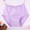 Cotton Large Size High Waisted Underwear - Purple