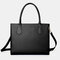 Women Casual Shopping Multifunction Handbag Solid Shoulder Bag - Black