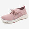 Women Mesh Breathable Lightweight Slip Resistant Flat Sneakers - Pink