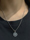 Trendy Simple Hollow Irregular Smile Face Pendant Titanium Steel Necklace - #01