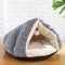 Pet Dog Cat Winter Soft Warm Plush Sleeping Bag Puppy Tent Cave Bed - Gray