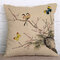 Ink Painting Flower Cotton Linen Cushion Cover Home Decro Sofa Car Pillow Cases - #4