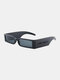 Unisex PC Rectangular Full Frame Wide Legs UV Protection Sunshade Fashion Sunglasses - Black