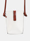 Women's PU Mobile Phone Small Bag Fashion Mini Single Shoulder Diagonal Bag Vertical Mobile Phone Bag - White