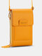 Multi-slots Flap Magnetic Button Stitch Detail Multi-pockets Touch Screen On The Back 7 Inch Phone Bag - Yellow