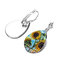 Bohemian Sun Flower Print Earrings Water Drop Shape Sunflower Gem Mount Ear Hook Women Jewelry Gifts - 21