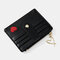 Multi-card Card Holder Card Holder Heart-Shaped Embroidered Thread Small Wallet Fashionable Multi-function Coin Purse - Black