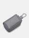 Menico Men's Leather Multifunctional Double Zipper Key Case Universal Car Key Case - Gray
