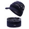 Men Winter Warm Wool Velvet Knit Face Mask Hat Fashion Outdoor Sports Cycling Beanie Scarf Suit - Navy