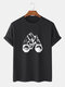Plus Size Mens 100% Cotton Mountain Bike Print Short Sleeve Casual T-Shirt - Black