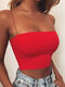Solid Color Straps Casual Tank Top For Women - Red