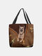 Women Dog Pattern Prints Handbag Shoulder Bag Tote - #01