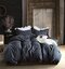 3Pcs Concise Nordic Style Bedding Set Twin Queen King Size Quilt Cover Pillowcase - Dark Grey