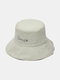 Unisex Double-sided Cotton Lattice Pattern Young Sunshade Bucket Hat - Green