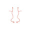 Orecchini pendenti con piercing al serpente punk Orecchini con micro strass pavimentati Orecchini da donna Gioielli per feste - Rosa