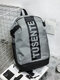 Men Oxford Fashion Wear-Resistant Large Capacity Letter Pattern Backpack - Gray