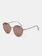 Unisex Fashion Casual Metal Narrow Rim Full Frame UV Protection Sunglasses - Pink
