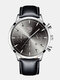 7 Colors Stainless Steel Leather Men's Casual Business Multifunctional Luminous Calendar Quartz Watch - #06