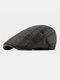 Men Autumn And Winter Duck Tongue Hat British Retro Woolen Forward Hat Flat Cap - Navy