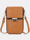 Women PU leather Clutch Bag Card Bag Multi-Pocket Crossbody Phone Bag - Brown