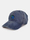 Unisex Made-old Earth Embroidery Pattern Casual Sunshade Baseball Hat - Blue