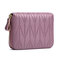 RFID Women Genuine Leather 24 Card Slot Wallet Stitching Coin Purse - Purple
