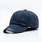 Mens Adjustable Simple Style Protect Ear Warm Windproof Baseball Cap Outdoor Sports Hat - Blue