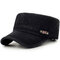 Men Simple Washed Cotton Flat Top Caps Hat Adjustable Outdoor Hunting Sunscreen Army Caps - Black