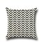 Cojín de almohada de lino con puntos de onda geométrica negra, geometría cruzada en blanco y negro sin núcleo Coche, funda de almohada para decoración del hogar - #10
