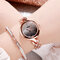 Trendy Gradient Starry Sky Cuarzo nacarado Watch Acero geométrico atmosférico Cinturón Watch - Negro