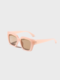 Unisex Square PC Full Frame Tinted AC Lenses Anti-UV Vintage Sunglasses - Pink