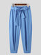 Men's Casual Solid Color Loose Pants - Blue