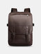 Vintage Business Versatile Minimalist Buckle Decor Multi-pockets Backpack - Dark Brown