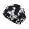 Women Lace Jacquard Bonnet Breathable Cotton Beanie Casual Outdoor Sun Hat - Black
