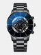 Decorated Pointer Men Business Watch Calendar Stainless Steel Leather Quartz Watch - #10