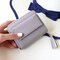 RFID Antimagnetic Tassel Candy Color Short Wallet Card Holder Purse - Gray