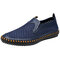 Men Mesh Breathable Hand Stitching Non Slip Water Friendly Casual Shoes - Blue