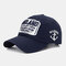 Cotton Baseball Cap With Letter Embroidered Hat - Navy