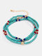 Vintage Fashion Colorful Turquoise Beads Bracelets - Blue