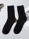 5 Pairs Men Cotton Solid Color Simple Sweat-absorbent Deodorant Warmth Socks - Black