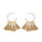 Women's Cute Earrings Colorful Tassel Big Circle Gold Coin Earrings - #10