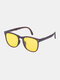 Unisex Full Frame Tinted Lenses Ultra-light Fully Foldable Portable Polarized UV Protection Sunglasses - Yellow
